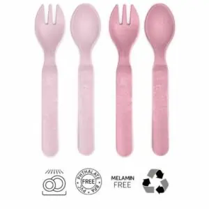 Cuillères fourchettes roses REER bébé