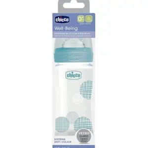 Biberon Verre Chicco 240ml Bleu bébé