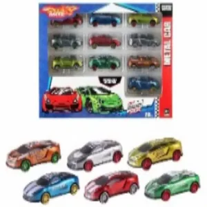 Coffret jouet avec 10 voitures metalliques a friction Toysan