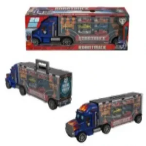 Grand camion 53cm avec 6 voitures metalliques et signes Toysan