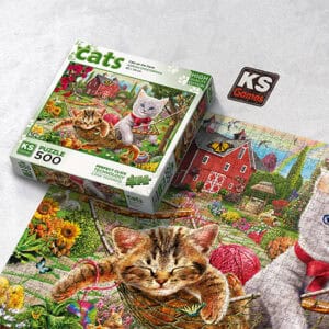 Puzzle 500pcs chat dans la ferme KSGAMES