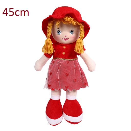 poupée peluche rouge 45cm