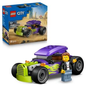City Le Hot Rod - Jouet Voiture de Course avec Minifigurine de Pilote & Toit Relevable 60485 Lego