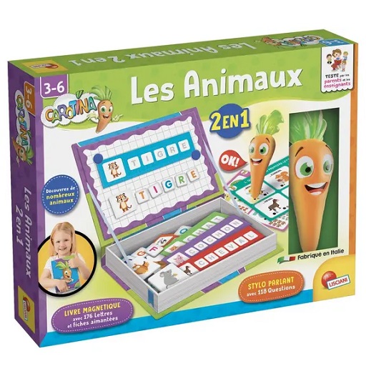 Les Animaux 2 en 1 Livre Magnétique Carotina Lisciani